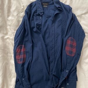 Massimo Dutti Navy Blue Casual Button Down Shirt